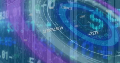 Image of data over circular scanner processing Foto stock