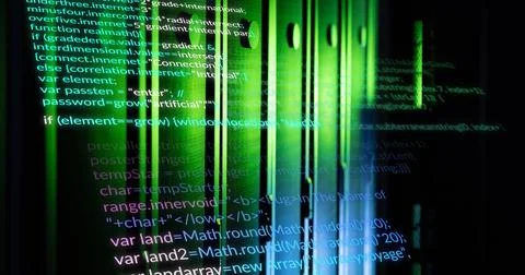 Image of data processing against computer server room 스톡 사진