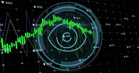 Image of data processing against cyber security text banner and eye retina Stockillustratie