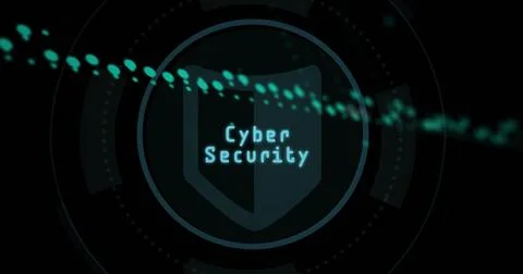 Image of data processing against cyber security text banner and eye retina Stock Illustration
