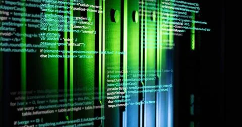 Image of data processing against empty computer server room 스톡 일러스트