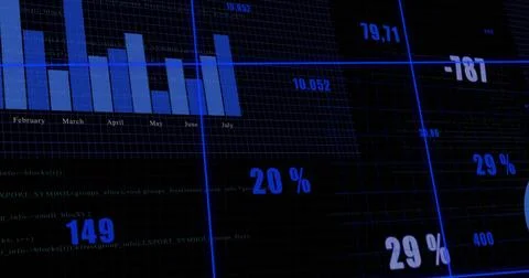 Image of data processing and binary coding over dark background 库存照片