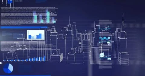 Image of data processing and black background Stock Illustration