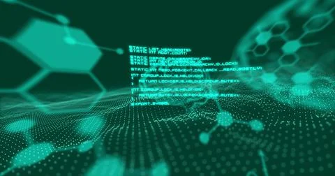 Image of data processing and brains on black background イラスト素材