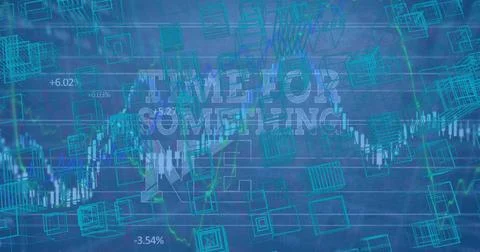 Image of data processing and city over time for something new text 스톡 일러스트