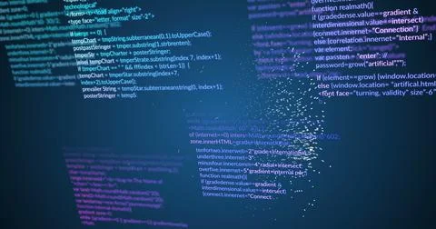 Image of data processing and cloud on blue background Stock Illustration