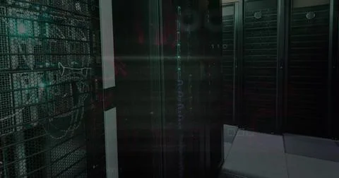 Image of data processing and computer servers Illustrazione stock