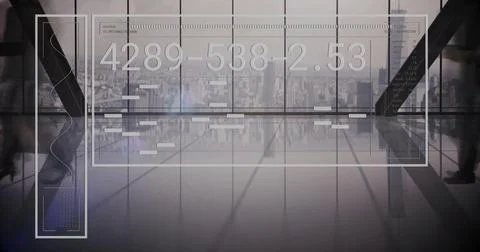 Image of data processing and diagram over business people walking Stock Photos