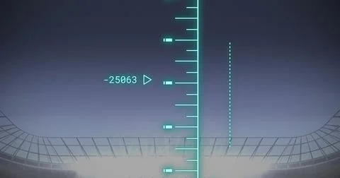 Image of data processing and diagram over stadium Stock Photos
