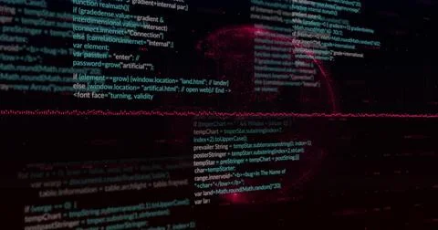 Image of data processing and diagrams over globe on black background 스톡 일러스트