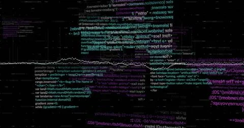 Image of data processing and diagrams over black background 스톡 일러스트