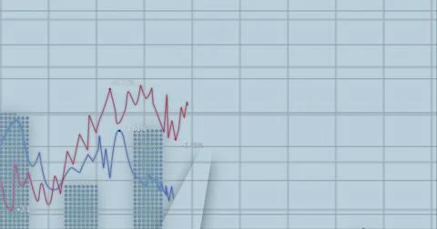 Image of data processing and diagrams over circle 写真素材