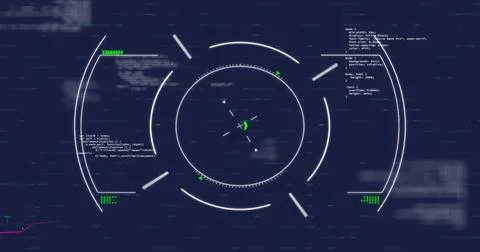 Image of data processing and diagrams over scope scanning Stock Photos