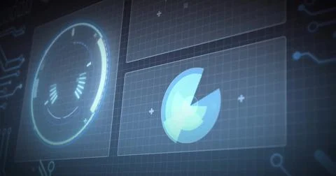 Image of data processing and diagrams over connections Stock Photos