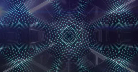 Image of data processing and digital human head over shapes on black background 写真素材