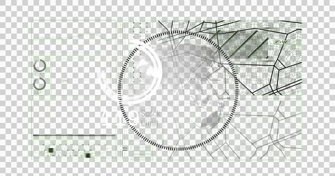 Image of data processing and globe over transparent background Ilustração Stock