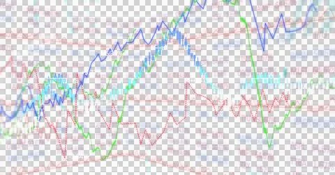Image of data processing and graph with green background Stock Illustration