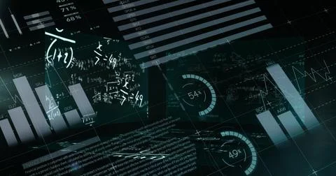 Image of data processing and graphs イラスト素材