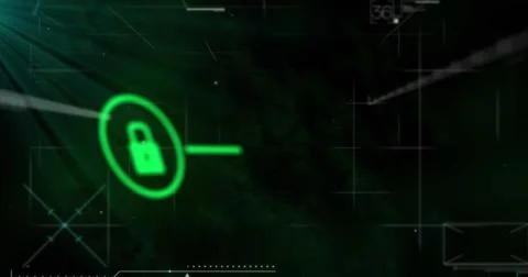 Image of data processing and icons over dark background イラスト素材