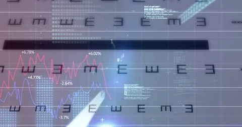 Image of data processing and letters over black background Stockillustratie