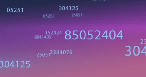 Image of data processing and light trails moving on purple background Stock Photos