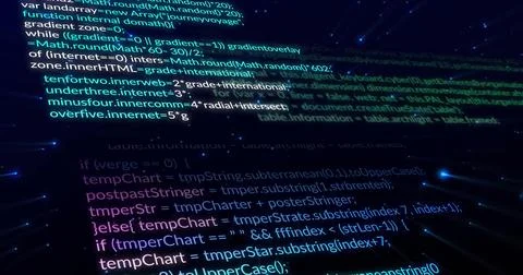 Image of data processing and light spots over black background Stock Photos
