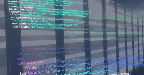 Image of data processing and lines on blue background Illustrazione stock