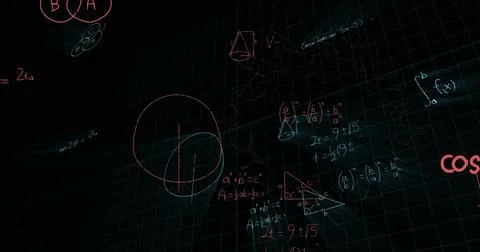 Image of data processing and mathematical equations Stock Illustration