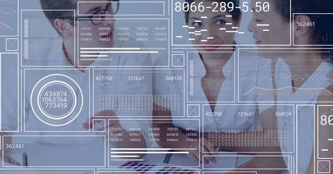 Image of data processing and media icons over car Stock Photos