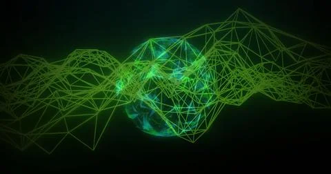 Image of data processing and network of connections over globe Stock Illustration