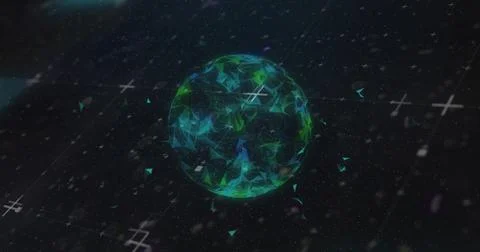 Image of data processing and network of connections over globe Illustrazione stock