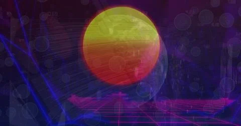 Image of data processing and network of connections over globe Illustrazione stock