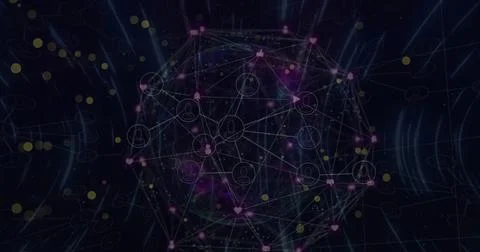 Image of data processing and network of connections over globe Illustrazione stock