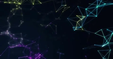 Image of data processing and network of connections with icons Stockfoto's