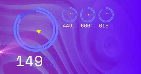 Image of data processing and numbers changing 스톡 사진