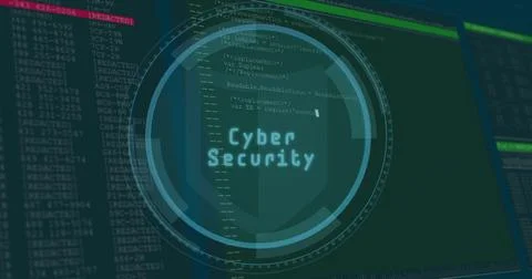 Image of data processing and padlock over blue background Stock Photos