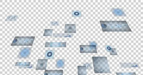 Image of data processing and scope scanning on screens on black background 스톡 일러스트