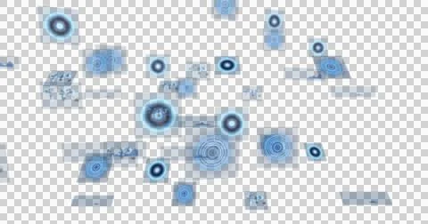 Image of data processing and scope scanning on screens on black background Stockillustratie