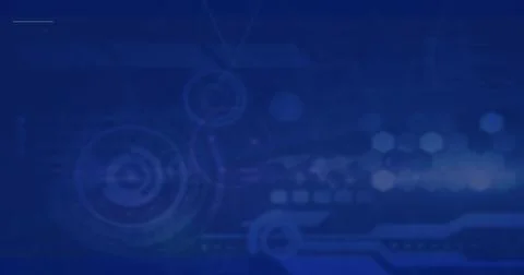 Image of data processing and scopes on blue background Stock Illustration