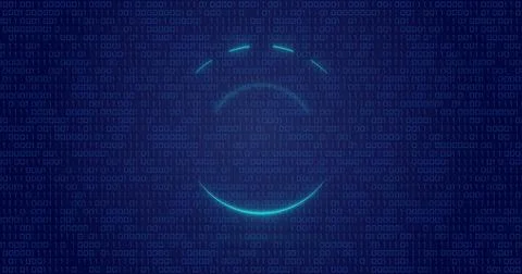 Image of data processing and stagflation text over circles Stock Illustration