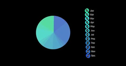 Image of data processing and statistics over black background Illustrazione stock