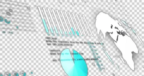 Image of data processing and statistics over transparent background Ilustração Stock