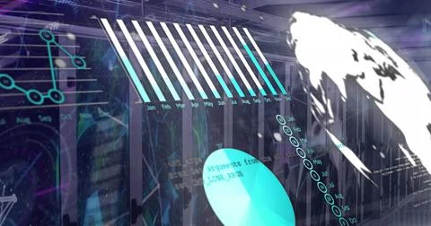 An image of data processing and statistics over a transparent background 스톡 사진