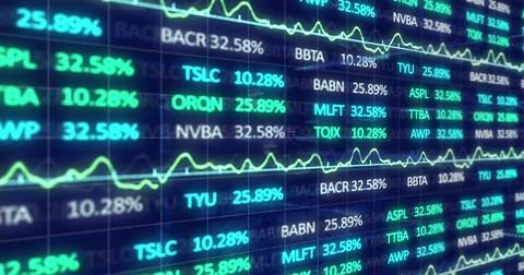 Image of data processing and stock market over blue background イラスト素材