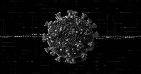 Image of data processing and virus cell イラスト素材