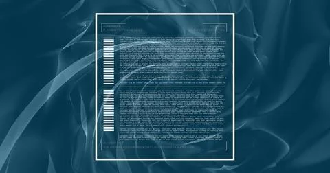 Image of data processing and waves over dark background Stock Illustration