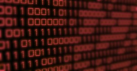 Image of data processing, binary coding and text over screen Stock Illustration