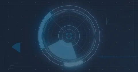 Image of data processing on black background Stock Illustration