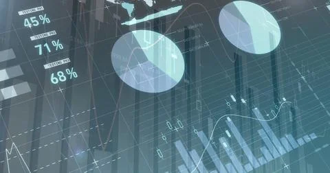 Image of data processing on black background 스톡 일러스트