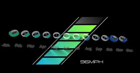 Image of data processing on black background Stockillustratie